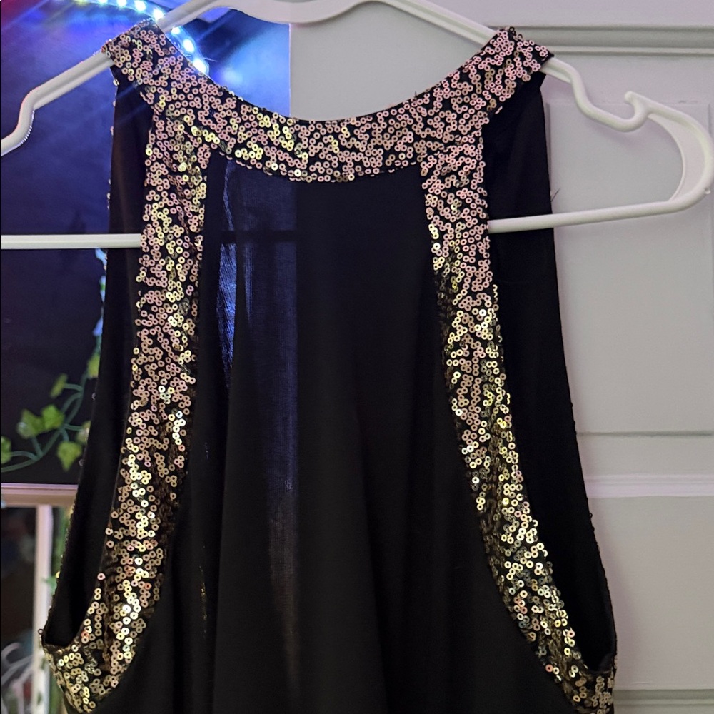 Chic Black and Gold Jumpsuit